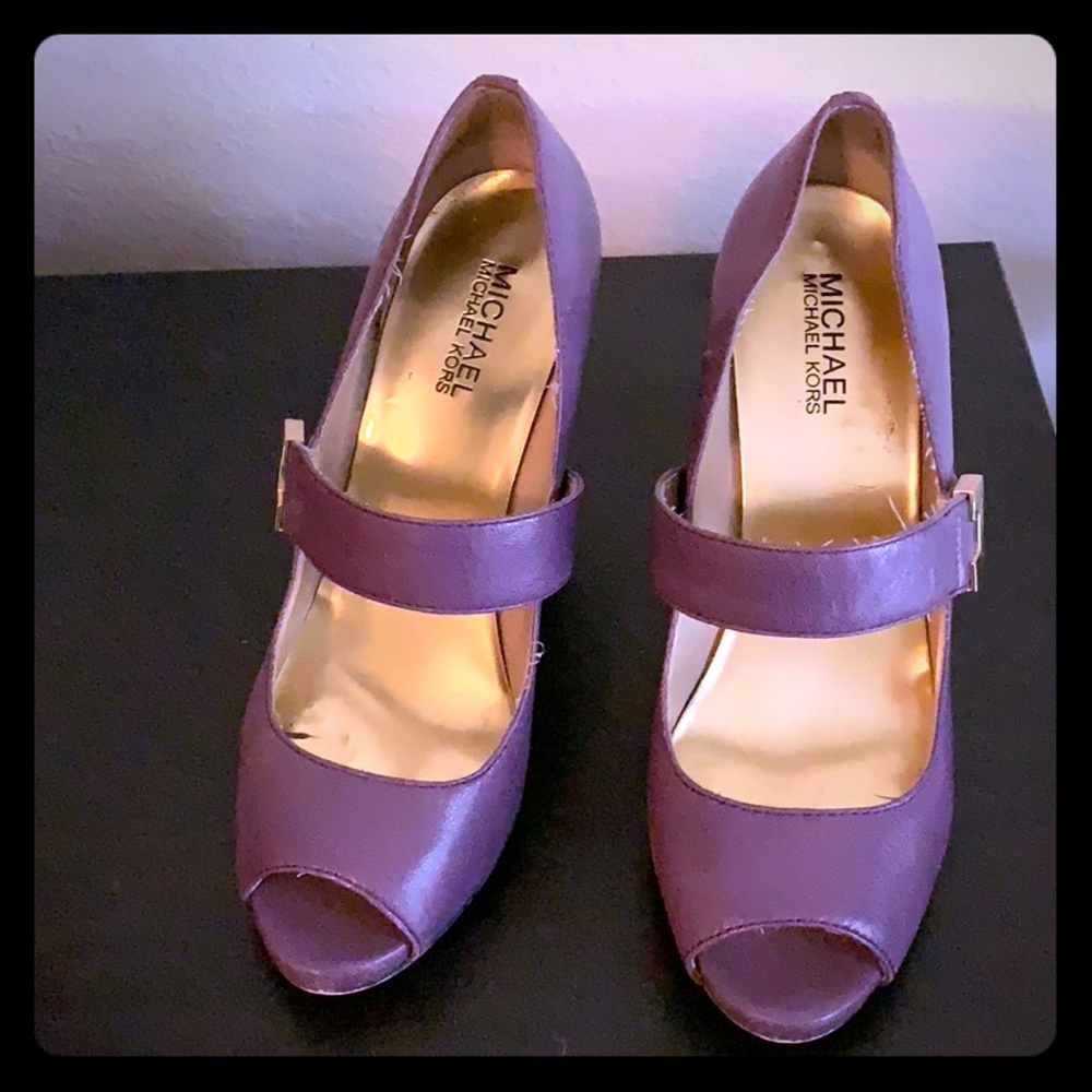 Purple Michael Kors block heels